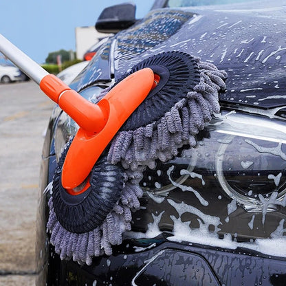 Car Wash Brush with Rotating Head for Effortless, Thorough Cleaning