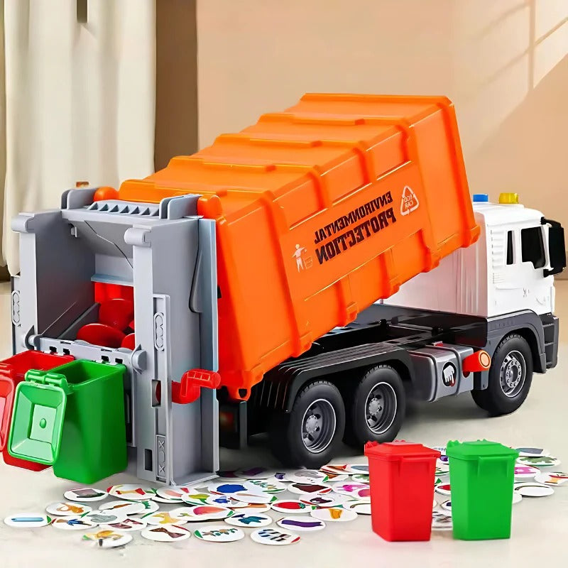 Interactive Garbage Truck Toy with Realistic Sounds and Moving Parts
