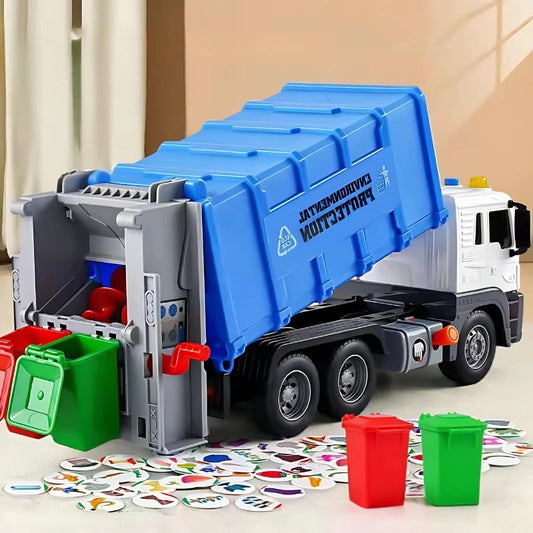 Interactive Garbage Truck Toy with Realistic Sounds and Moving Parts