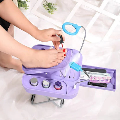 Premium Adjustable Pedicure Rest with Built-in LED Magnifier