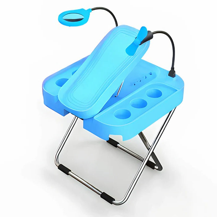 Premium Adjustable Pedicure Rest with Built-in LED Magnifier