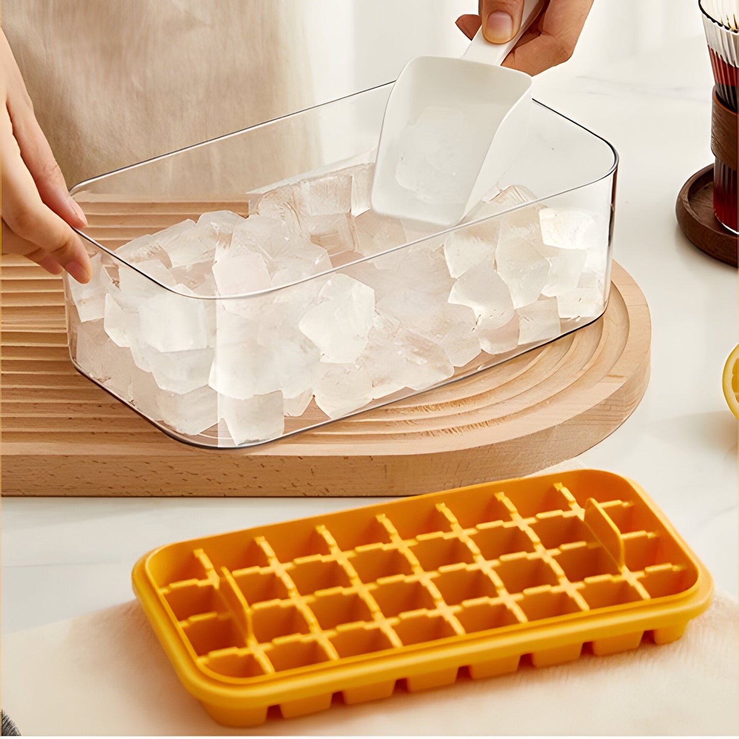 One-Click Ice Tray System — Effortless Ice at the Push of a Button