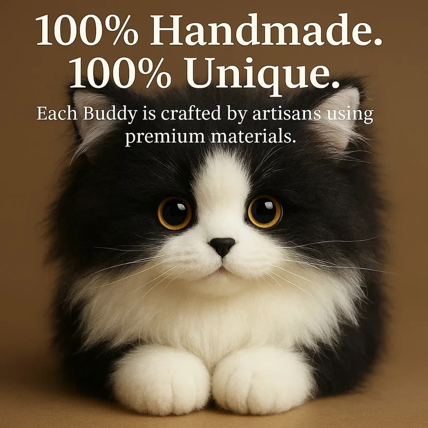 Ultra-Realistic Black and White Plush Cat - Soft, Huggable Stuffed Kitty