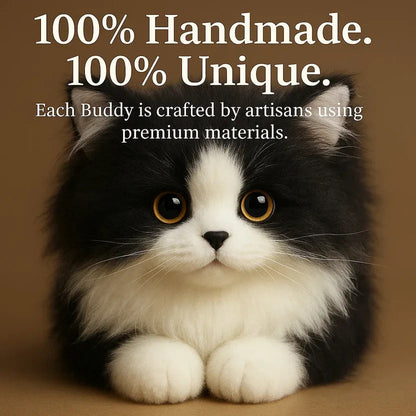 Ultra-Realistic Black and White Plush Cat - Soft, Huggable Stuffed Kitty