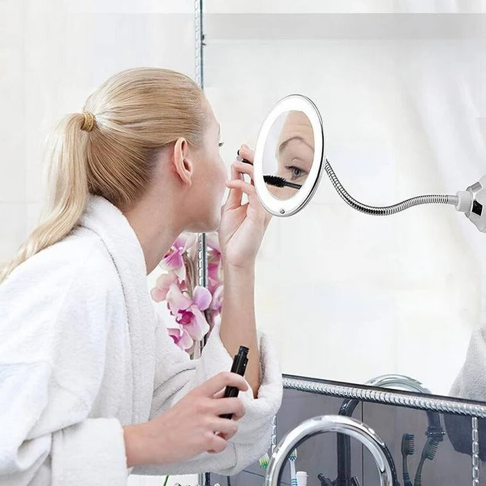 LED 10x Magnifying Mirror with Bright Illumination