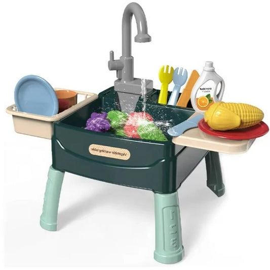Kids' Deluxe Play Kitchen with Realistic Flowing Water Feature