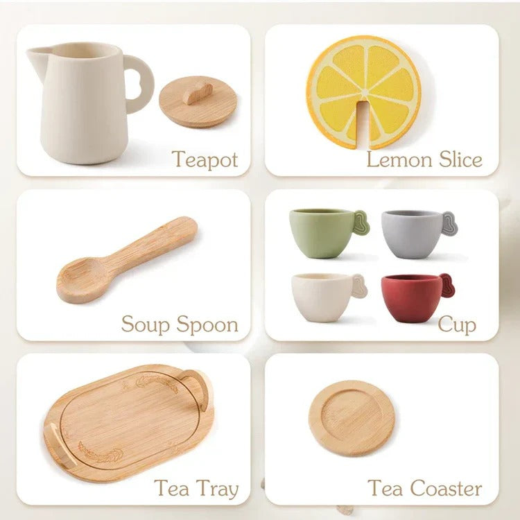 Kids’ Pretend Play Afternoon Tea Set with Tray