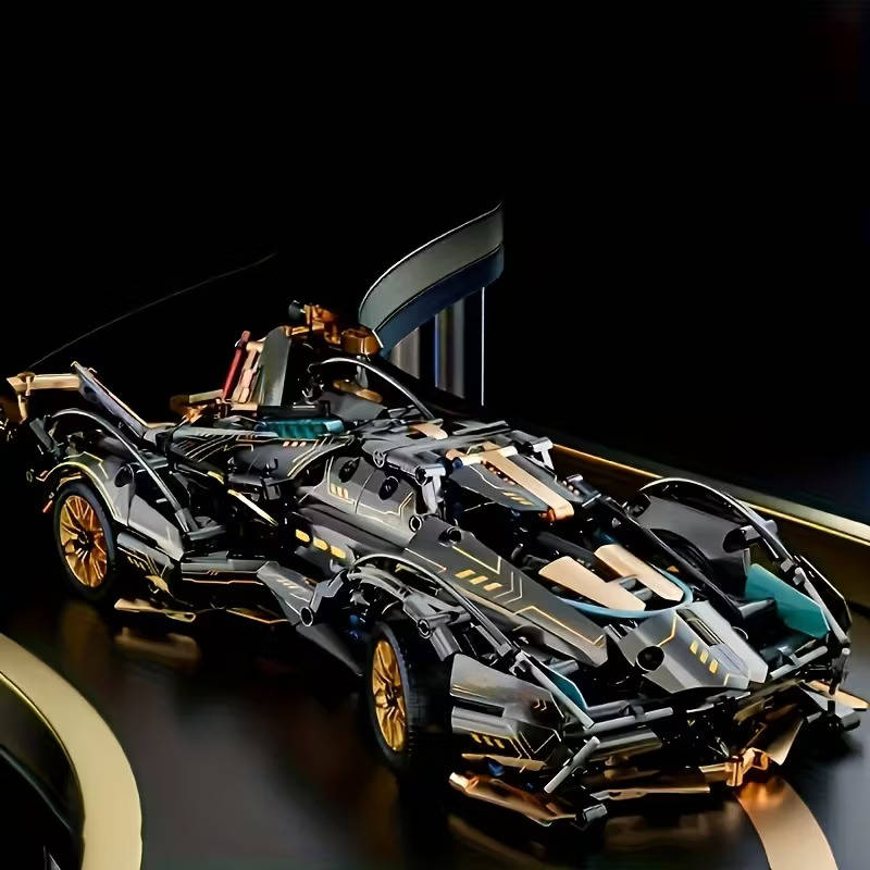 1690-Piece V12 Model Car Building Block Set - Realistic V12 Engine Detail and Precision Build