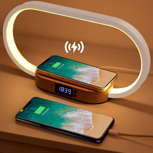 Smart Wireless-Charging Alarm Clock with Built-In Night Light