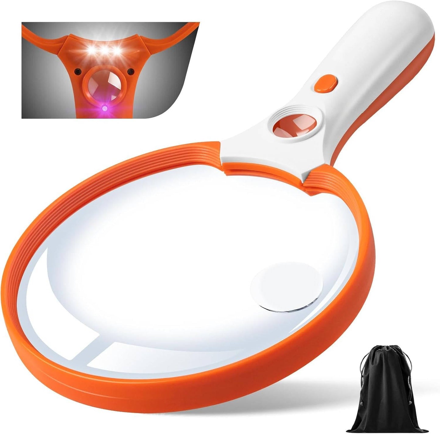Extra-Large Illuminated Magnifying Glass with Built-In LED Light