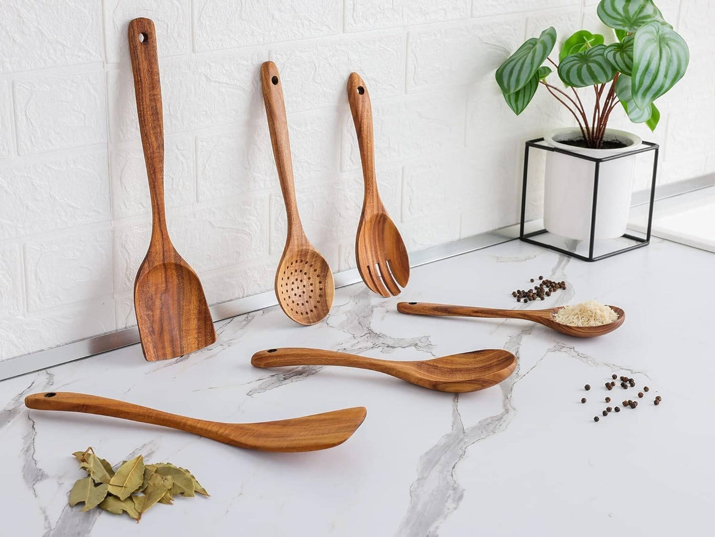 6-Piece Wooden Kitchen Utensil Set