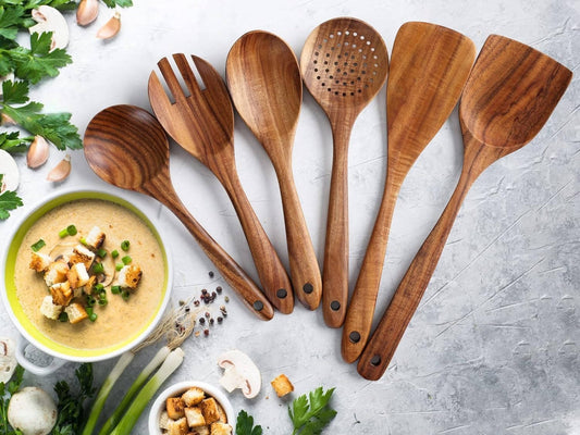 6-Piece Wooden Kitchen Utensil Set