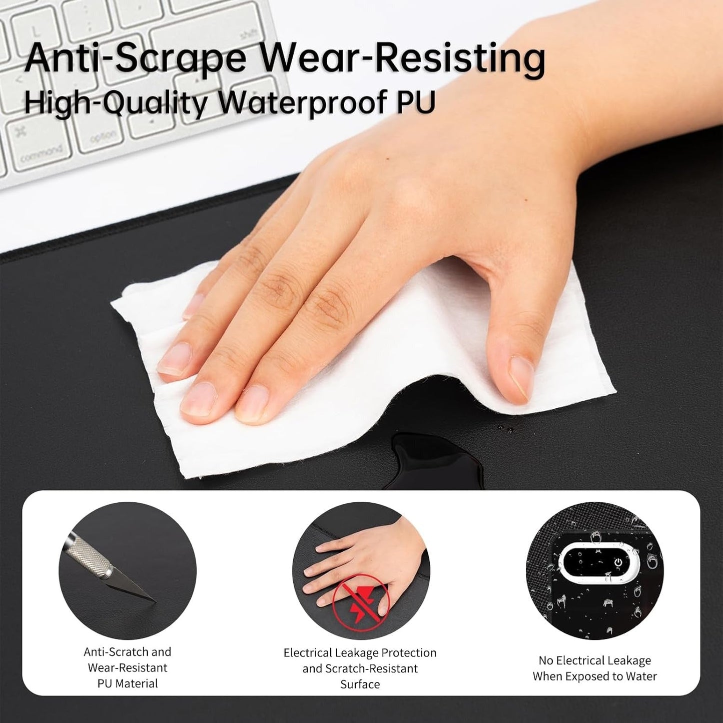 Cozy Heated Desk Pad with Built-In Mouse Pad for All-Day Comfort