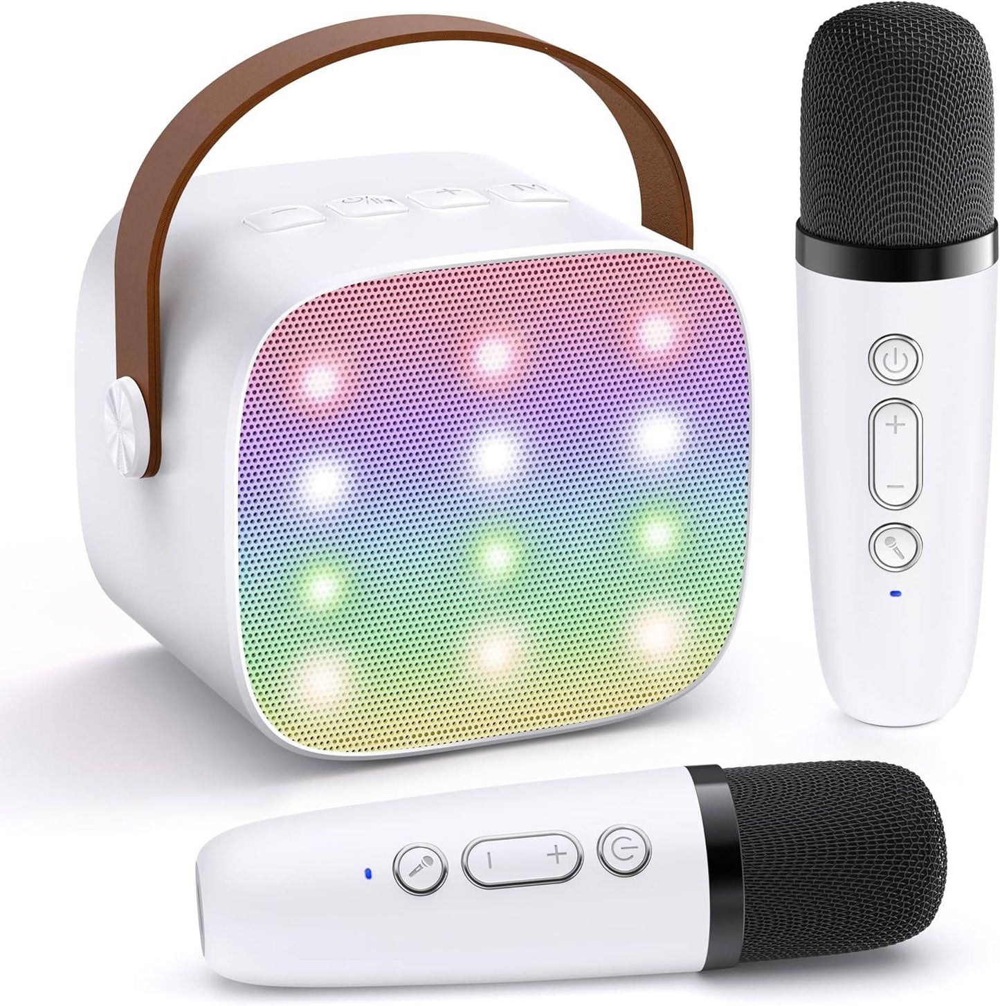 Portable Karaoke Machine with Dual Wireless Microphones