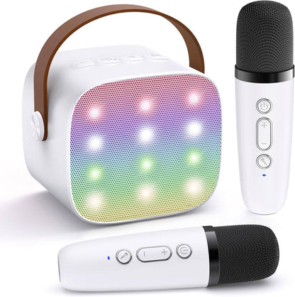 Portable Karaoke Machine with Dual Wireless Microphones