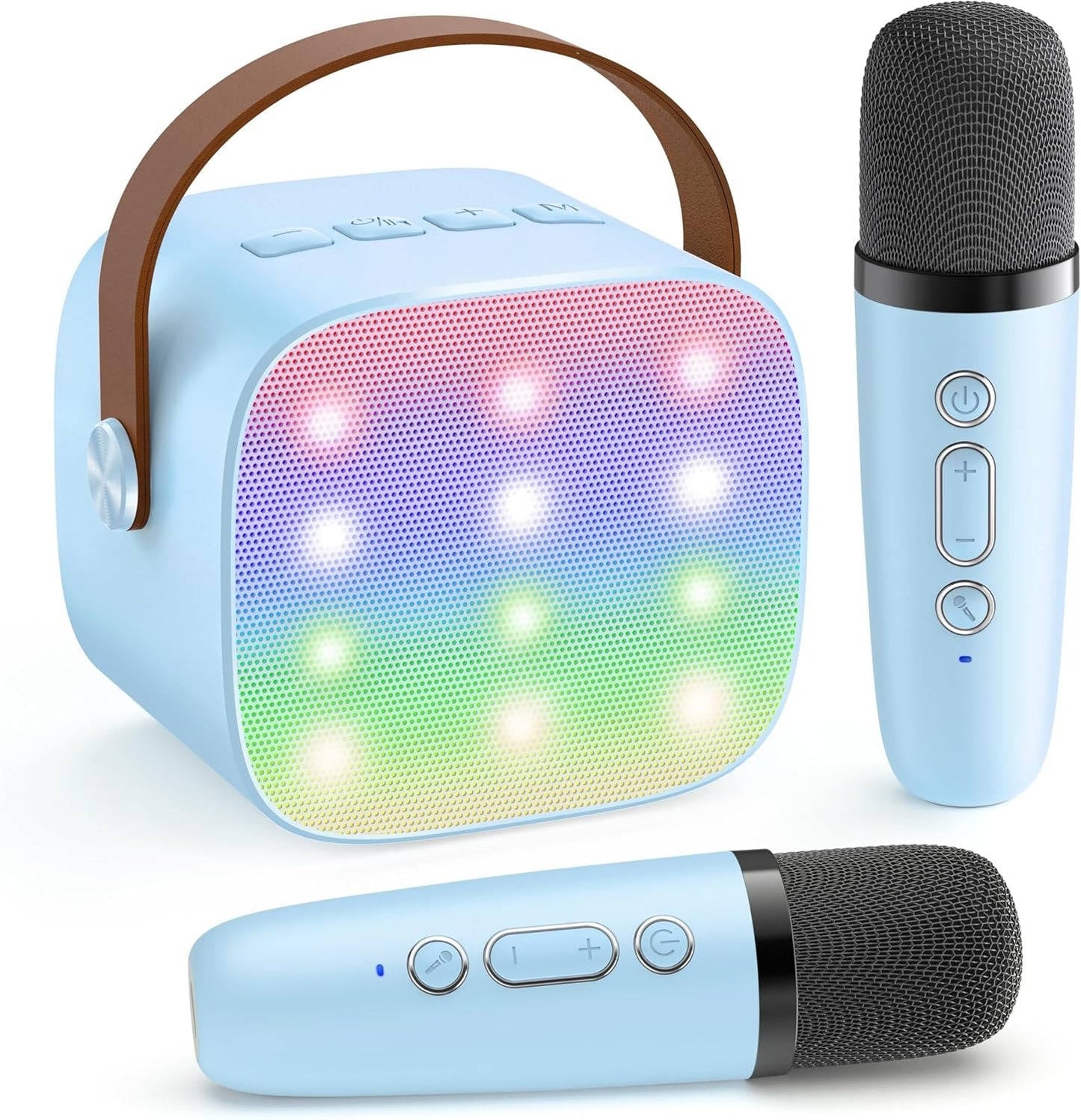 Portable Karaoke Machine with Dual Wireless Microphones