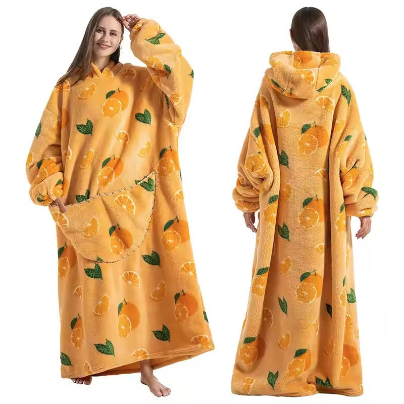 Ultra-Soft Long Wearable Blanket Hoodie for All-Over Cozy Warmth