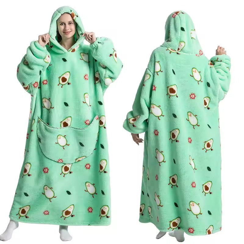 Ultra-Soft Long Wearable Blanket Hoodie for All-Over Cozy Warmth