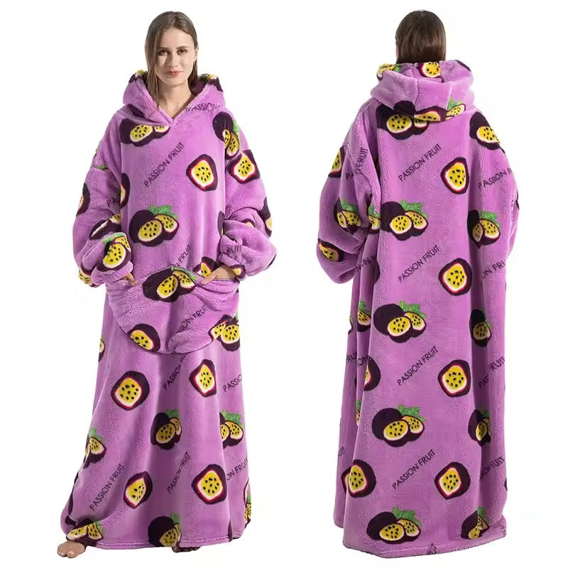 Ultra-Soft Long Wearable Blanket Hoodie for All-Over Cozy Warmth