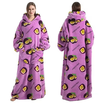 Ultra-Soft Long Wearable Blanket Hoodie for All-Over Cozy Warmth