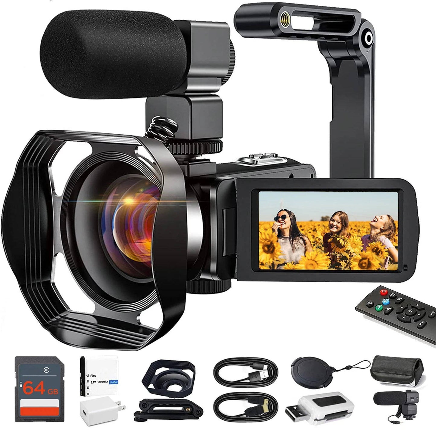 4K Video Camera Camcorder with WiFi - 48MP Sensor for YouTube Vlogging