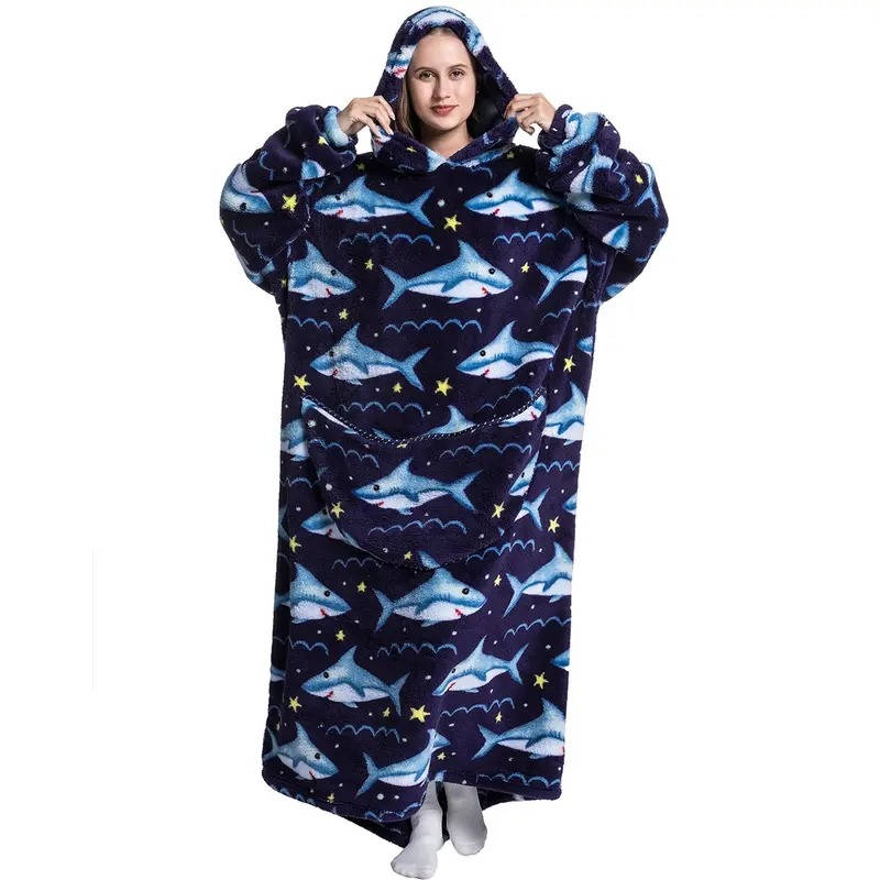 Ultra-Soft Long Wearable Blanket Hoodie for All-Over Cozy Warmth