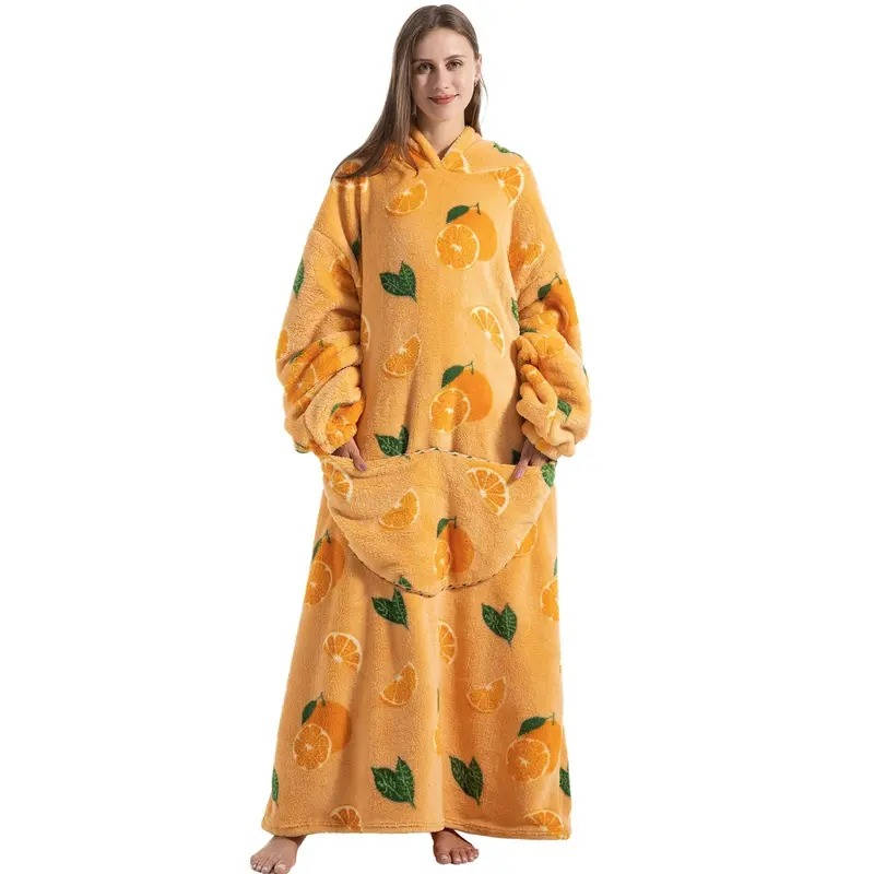 Ultra-Soft Long Wearable Blanket Hoodie for All-Over Cozy Warmth
