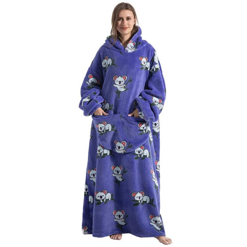 Ultra-Soft Long Wearable Blanket Hoodie for All-Over Cozy Warmth