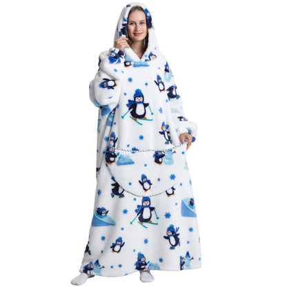 Ultra-Soft Long Wearable Blanket Hoodie for All-Over Cozy Warmth