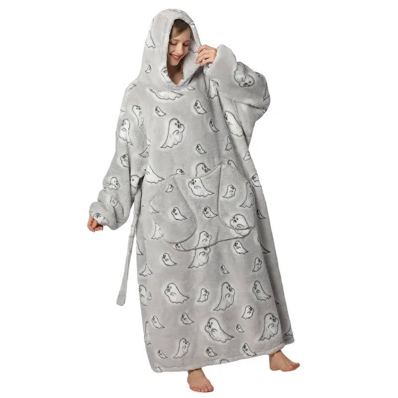 Ultra-Soft Long Wearable Blanket Hoodie for All-Over Cozy Warmth