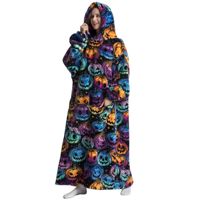 Ultra-Soft Long Wearable Blanket Hoodie for All-Over Cozy Warmth