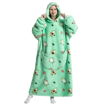 Ultra-Soft Long Wearable Blanket Hoodie for All-Over Cozy Warmth