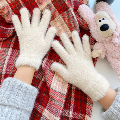 Ultra-Soft Plush Winter Gloves for Women