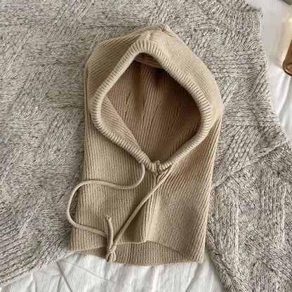 Cozy Knitted Hooded Balaclava with Neck Warmer