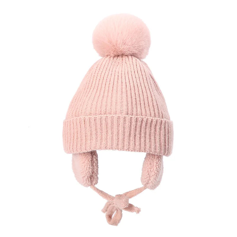 Cozy Kids' Knit Beanie with Earflaps - Warm Winter Hat