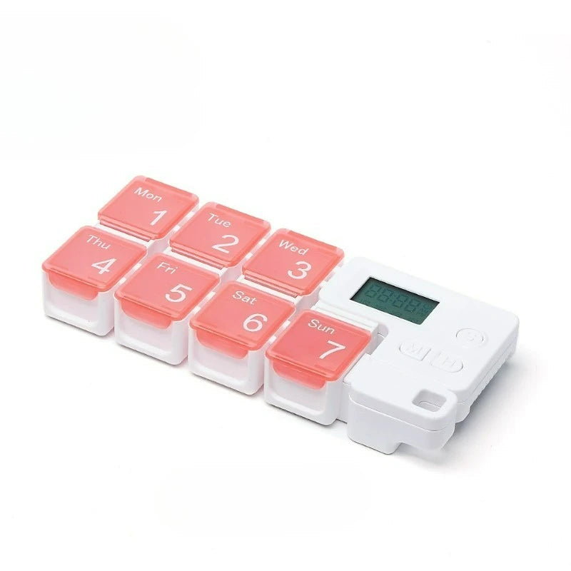 Smart Electronic Weekly Pill Organizer with Dose Reminders