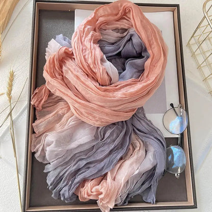 Soft Gradient Cotton Shawl for Women – Cozy Winter Scarf