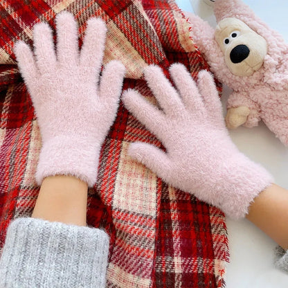 Ultra-Soft Plush Winter Gloves for Women