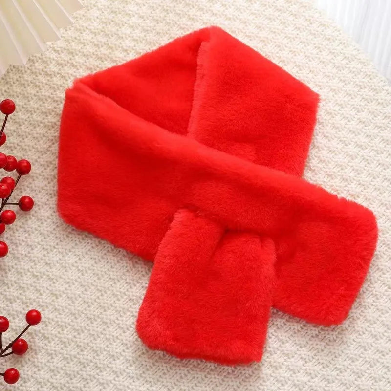 Luxurious Faux Fur Cross-Collar Neck Warmer - Cozy Winter Scarf