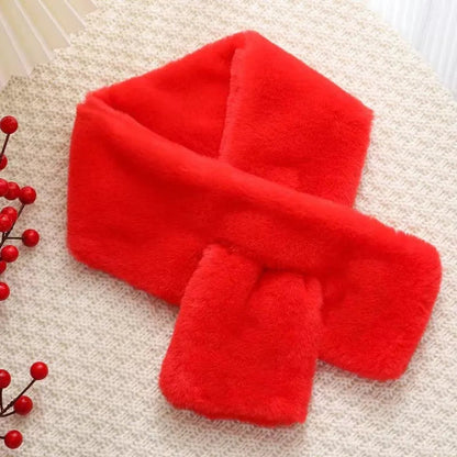 Luxurious Faux Fur Cross-Collar Neck Warmer - Cozy Winter Scarf