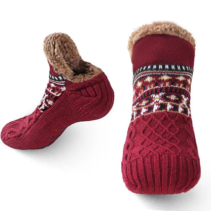 Cozy Snow-Pattern Winter Socks for Warmth