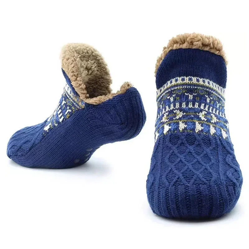 Cozy Snow-Pattern Winter Socks for Warmth