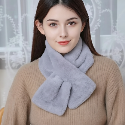 Luxurious Faux Fur Cross-Collar Neck Warmer - Cozy Winter Scarf