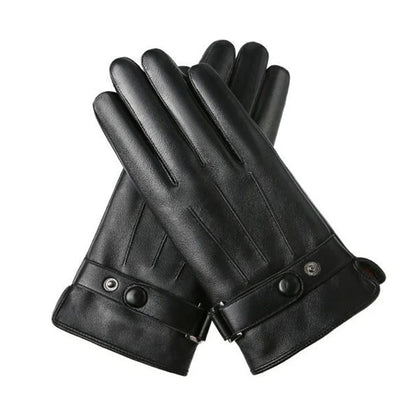 Men's Premium Leather Touchscreen Gloves for Winter - Stay Warm & Connected
