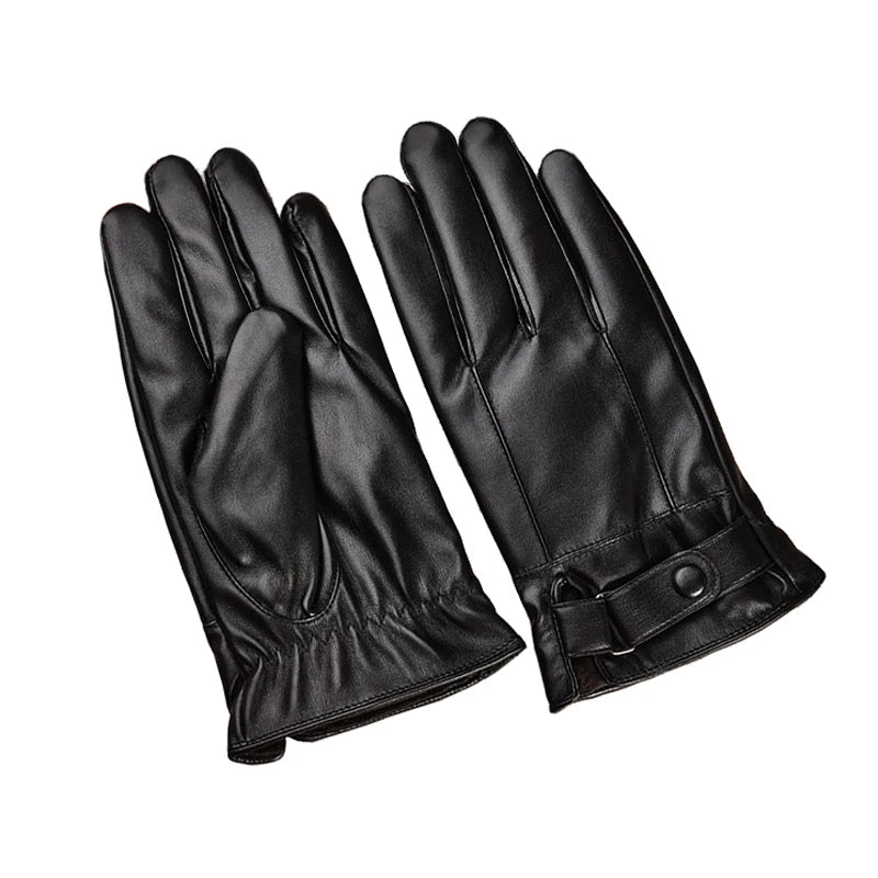 Men's Premium Leather Touchscreen Gloves for Winter - Stay Warm & Connected
