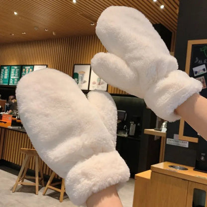 Cozy Fluffy Plush Mittens - Ultra-Warm Winter Gloves