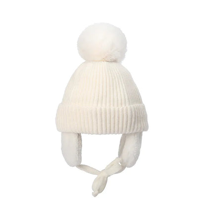 Cozy Kids' Knit Beanie with Earflaps - Warm Winter Hat