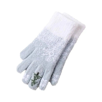 Cozy Festive Knit Fingerless Gloves with Soft Fleece Lining