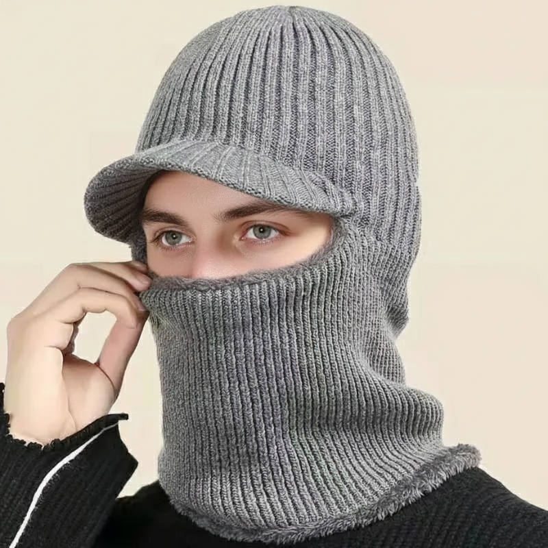 Cozy Knit Beanie Balaclava with Visor